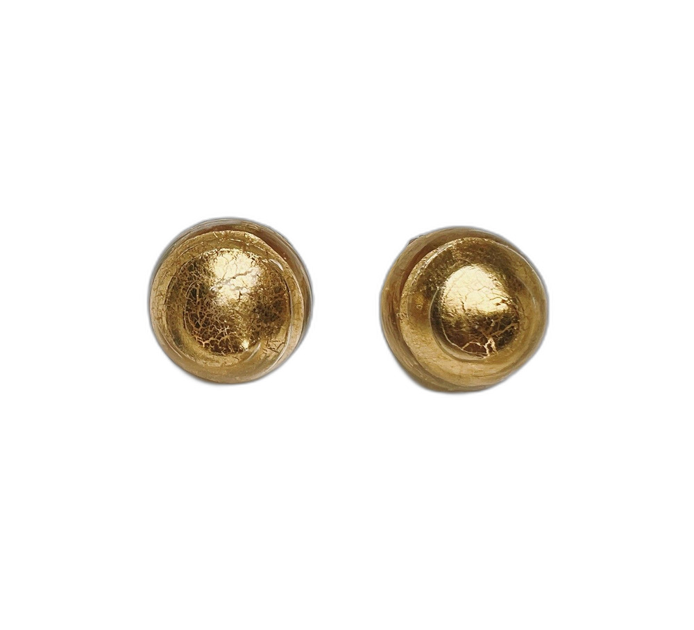 Vintage Earrings 80's Round Statement Piece Stud Clip On Jewelry